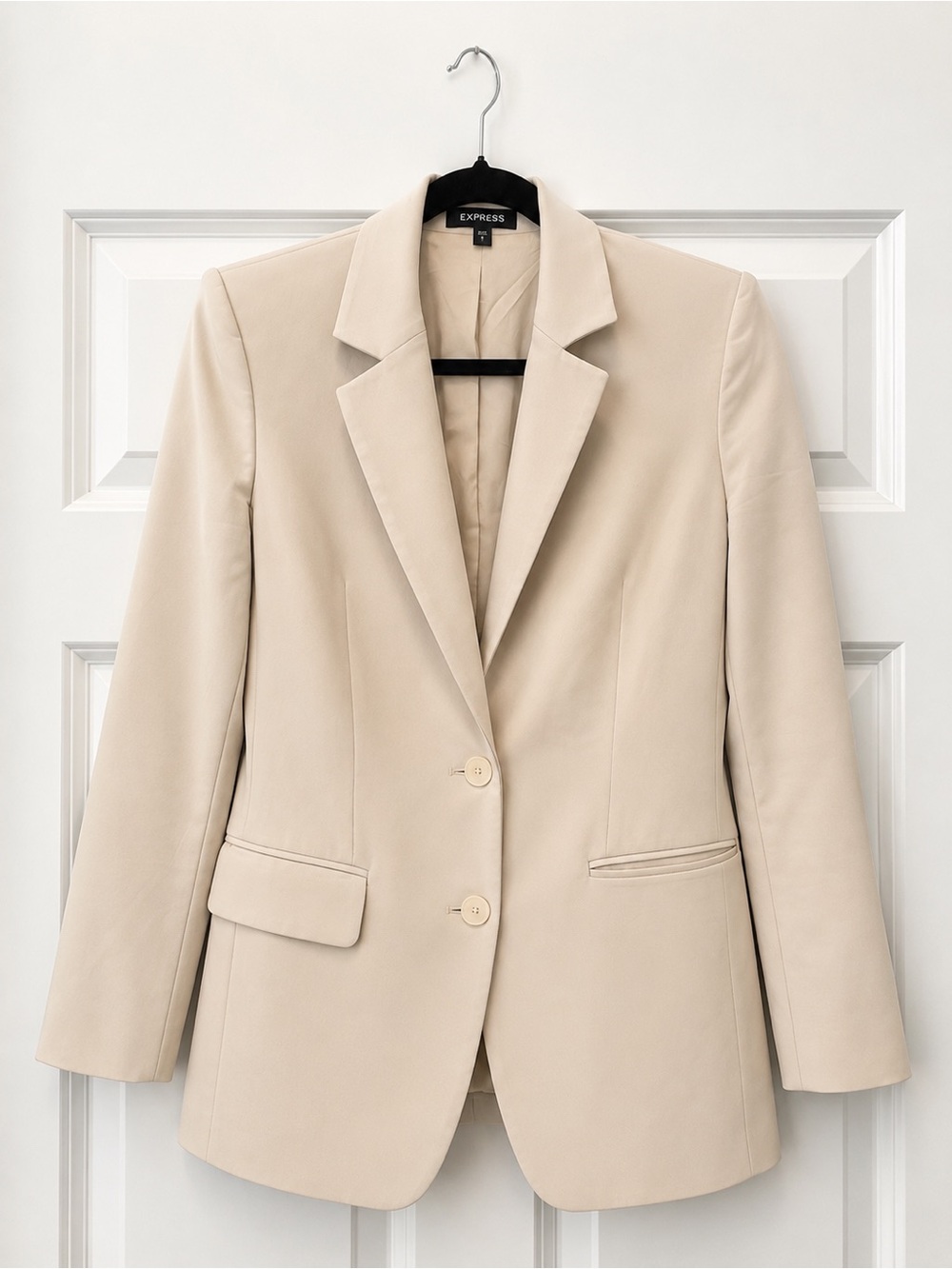 Express Women's Light Beige Blazer Jacket Size Small - Picture 2 of 6